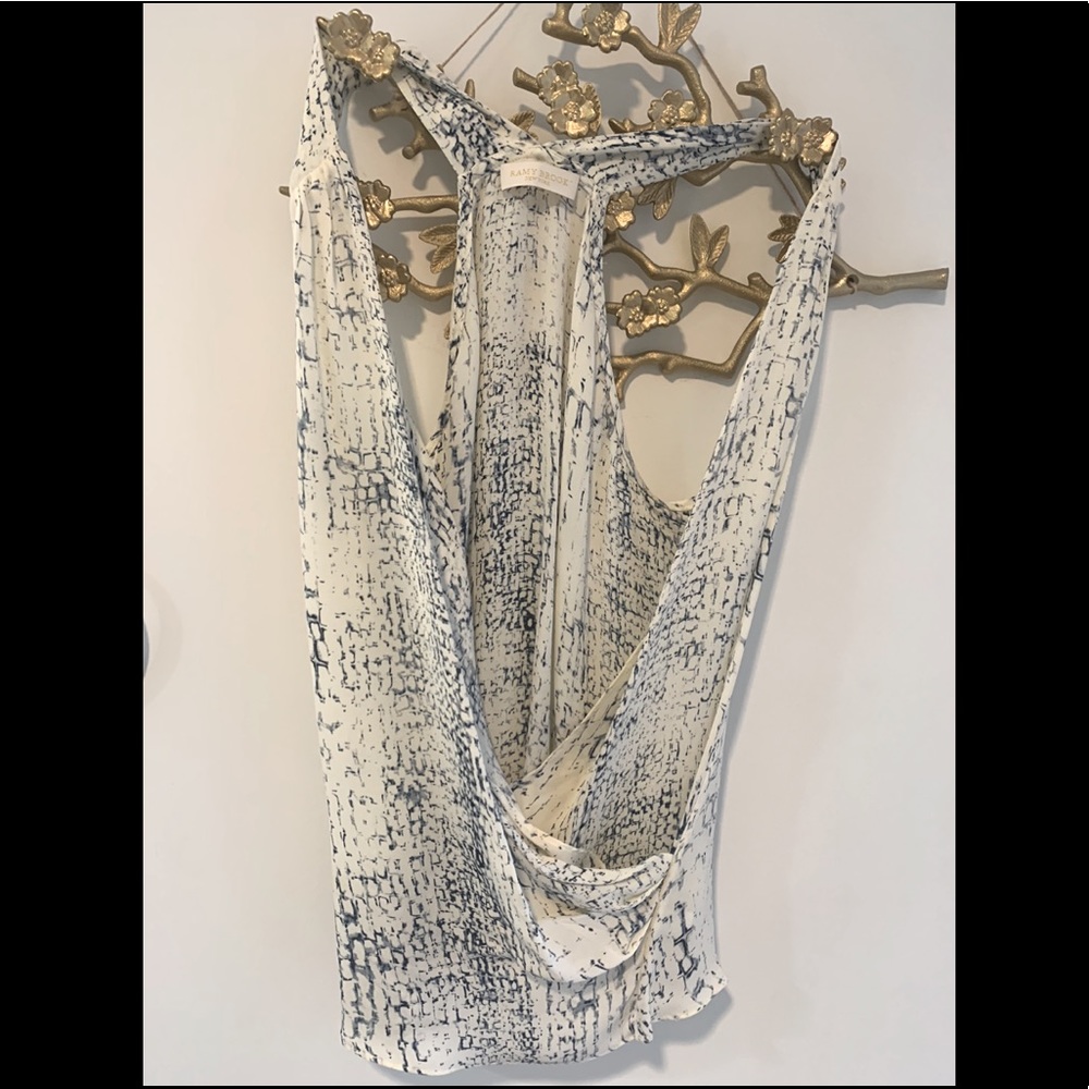 Ramy Brook Cream and Blue halter top